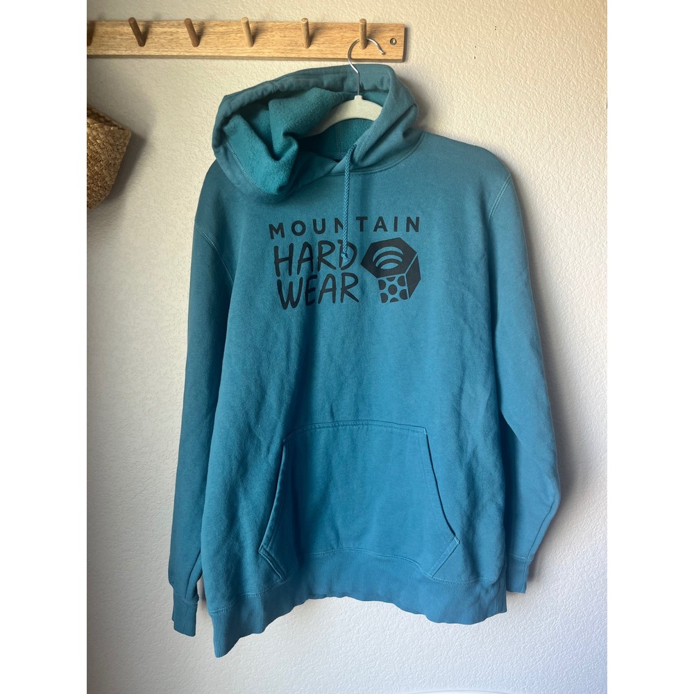 Mountain Hardwear Mens XL Teal Blue Pullover Hoodie Sweatshirt
